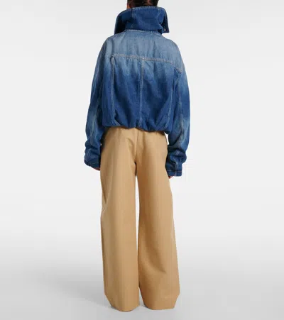 Acne Studios Faded Crumpled Denim Jacket Women In Blue