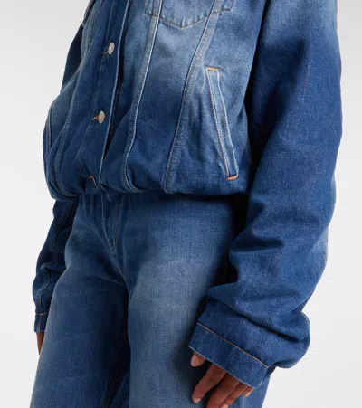 Acne Studios Faded Crumpled Denim Jacket Women In Blue