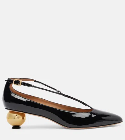 Ferragamo Pointed Toe Pumps With Spherical Heel Design In Black