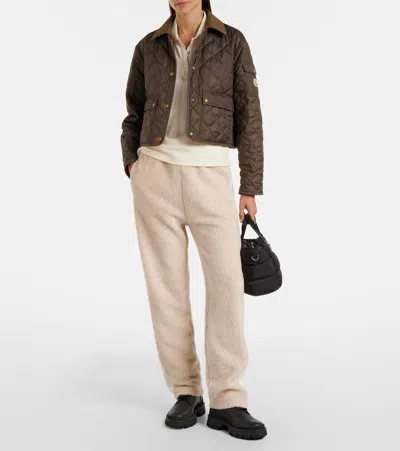 Moncler Side-stripe Drawstring Trousers In White