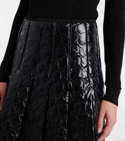 Moncler Black Padded Midi Skirt In Black