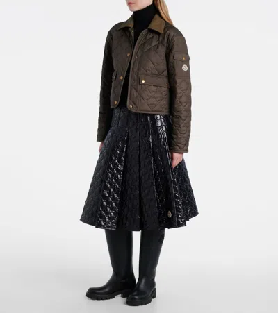 Moncler Black Padded Midi Skirt In Black