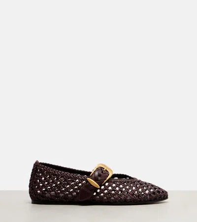 Zimmermann Helix Ballet Flats In Bordeaux Leather In Burgundy