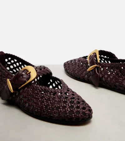 Zimmermann Helix Ballet Flats In Bordeaux Leather In Burgundy