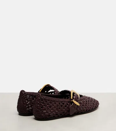 Zimmermann Helix Ballet Flats In Bordeaux Leather In Burgundy