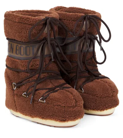 Moon Boot Icon Fleece Snow Boots In Brown