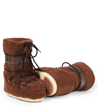 Moon Boot Icon Fleece Snow Boots In Brown