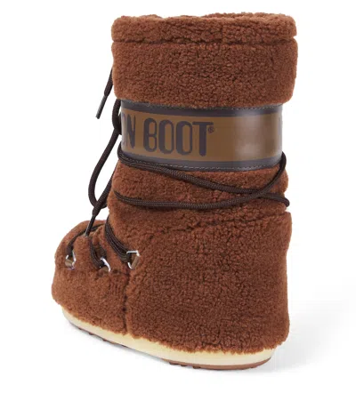 Moon Boot Icon Fleece Snow Boots In Brown