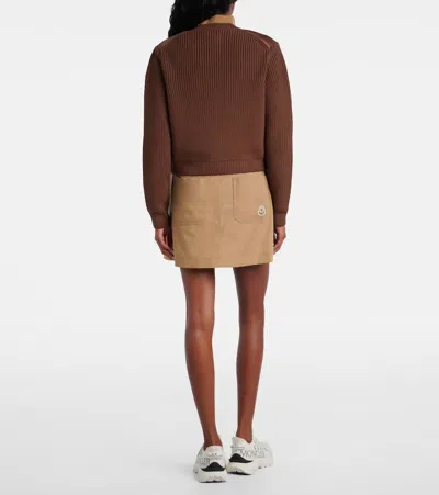 Moncler Wool-trimmed Down Jacket In Pink