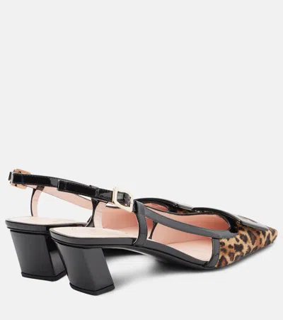 Roger Vivier Chic Slingback Block Heel Pump In Brown
