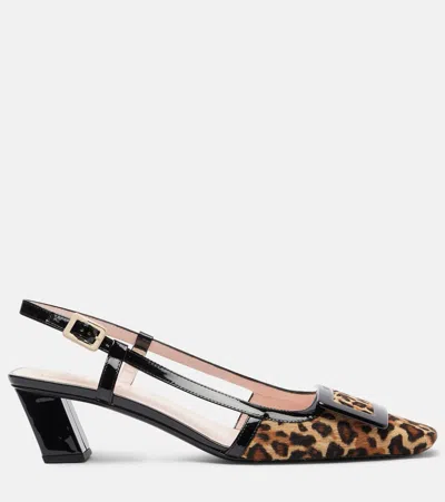 Roger Vivier Chic Slingback Block Heel Pump In Brown