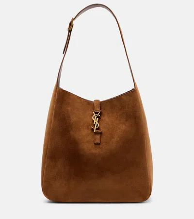 Saint Laurent Le 5 À 7 Supple Large Suede Shoulder Bag In Brown