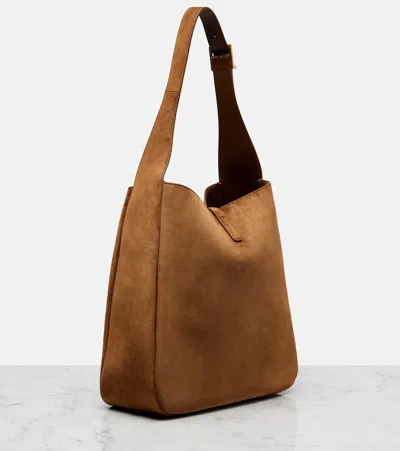 Saint Laurent Le 5 À 7 Supple Large Suede Shoulder Bag In Brown