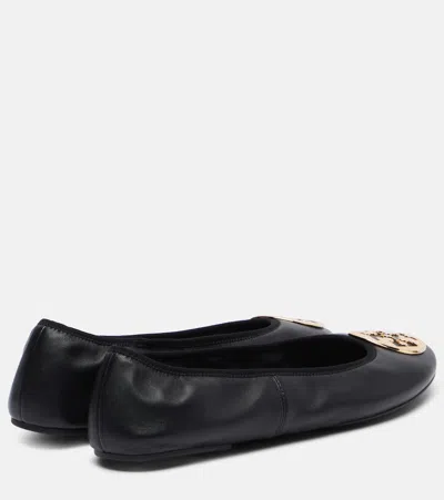 Tory Burch Nappa Leather Ballerina Flats In Black