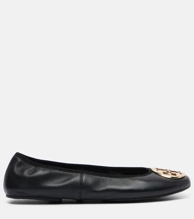 Tory Burch Nappa Leather Ballerina Flats In Black