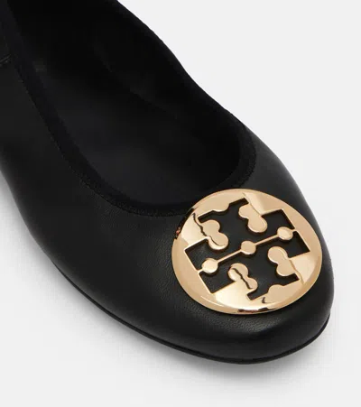 Tory Burch Nappa Leather Ballerina Flats In Black