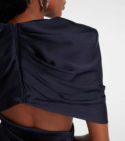 Stella Mccartney Caped Draped Gown In Blue