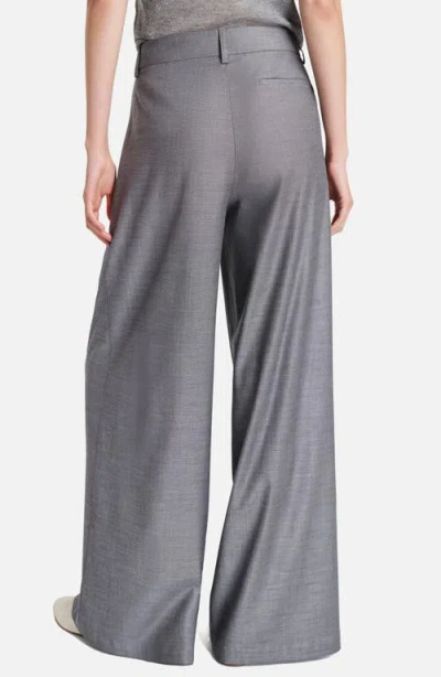 Twp New Didi Pleated Stretch Wool Wide Leg Pants In Gray