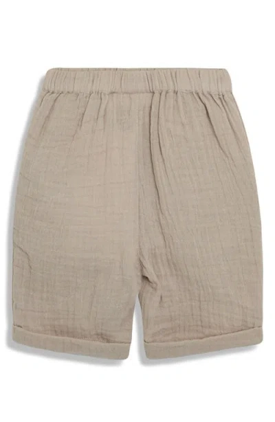 Jojo Maman Bébé Jojo Maman Bebe Palm Tree Cotton Gauze Henley & Shorts Set In Green