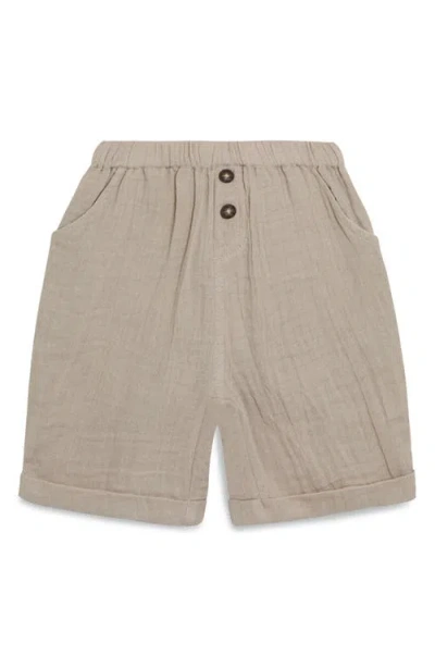 Jojo Maman Bébé Jojo Maman Bebe Palm Tree Cotton Gauze Henley & Shorts Set In Green