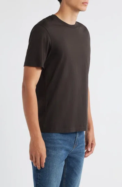 Frame Short Sleeve Light Cotton Tee In Brown