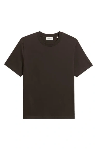 Frame Short Sleeve Light Cotton Tee In Brown