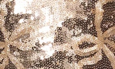 Blondie Nites Bow Pattern Sequin Minidress In Gold