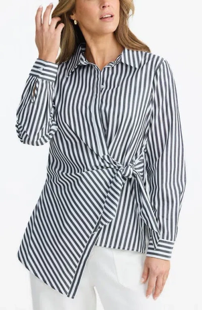 Brave + True Brave+true Nova Side Tie Shirt In Blue