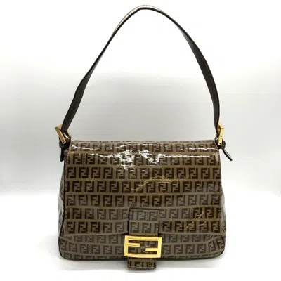 Pre-owned Fendi Zucchino Brown Nylon Shoulder Bag ()