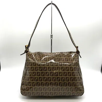Pre-owned Fendi Zucchino Brown Nylon Shoulder Bag ()