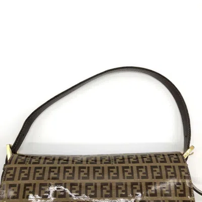 Pre-owned Fendi Zucchino Brown Nylon Shoulder Bag ()