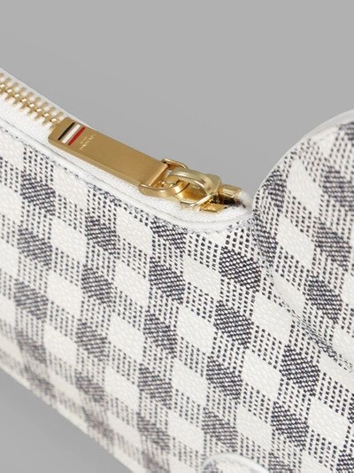 Shop Thom Browne Grey/white Checked Hector Clutch