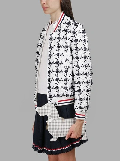 Shop Thom Browne Grey/white Checked Hector Clutch