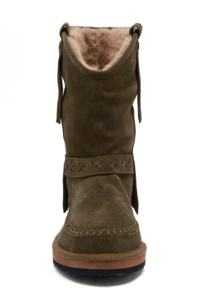 Free People Faye Fringe Faux Fur Boot In Brown | ModeSens