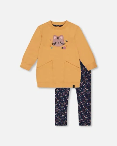 Deux Par Deux Tunic And Leggings Set In Yellow