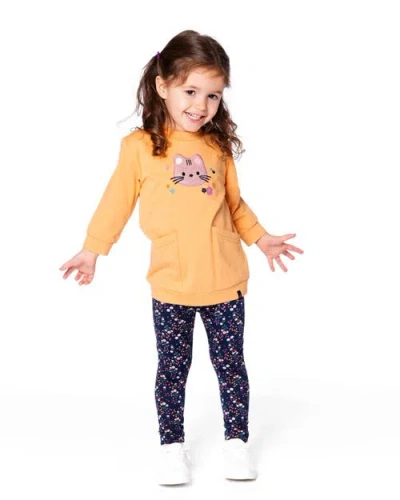 Deux Par Deux Tunic And Leggings Set In Yellow