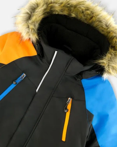 Deux Par Deux Boy Two-piece Play Snowsuit In Blue