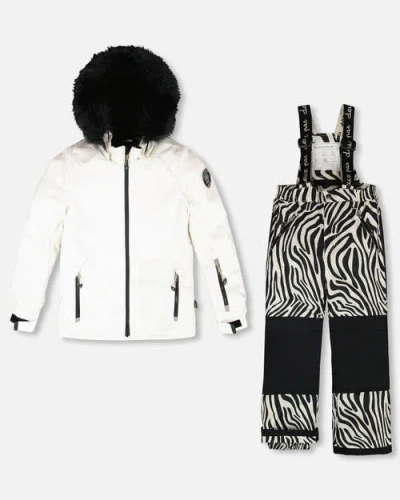 Deux Par Deux Two-piece Play Snowsuit With Pants In Black