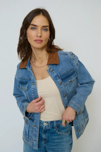 Central Park West Dash Oversized Denim Jacket In Blue