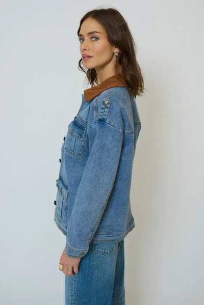 Central Park West Dash Oversized Denim Jacket In Blue