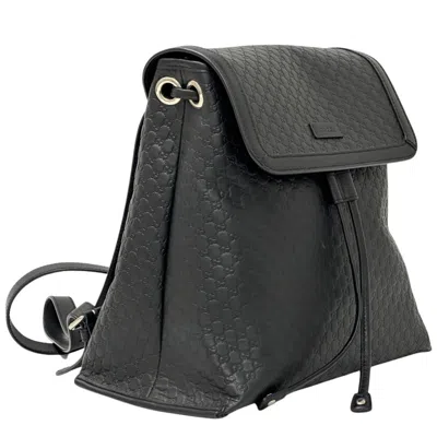 Pre-owned Gucci Black Leather Backpack ()