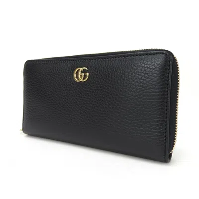 Pre-owned Gucci Black Leather Long Wallet (bi-fold) ()