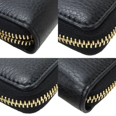 Pre-owned Gucci Black Leather Long Wallet (bi-fold) ()