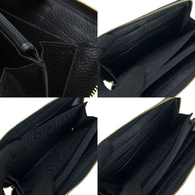 Pre-owned Gucci Black Leather Long Wallet (bi-fold) ()