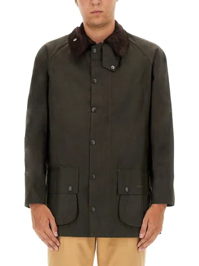 Barbour Beaufort Long Sleeved Snapped Jacket In Green