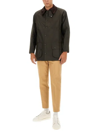 Barbour Beaufort Long Sleeved Snapped Jacket In Green