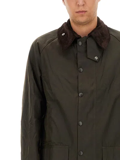 Barbour Beaufort Long Sleeved Snapped Jacket In Green