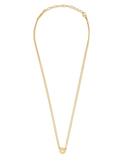 Ferragamo Gold-finish Pendant Necklace With Dual Chains In Gold