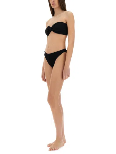 Hunza G Jean Crinkle Strapless Bikini In Black