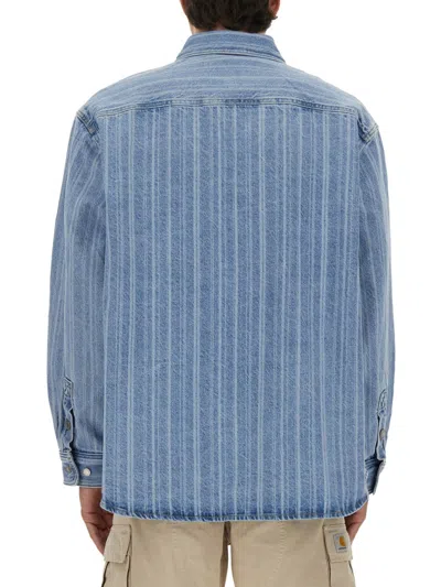 Carhartt Striped Cotton Shirt Jacket With Chest Pocket